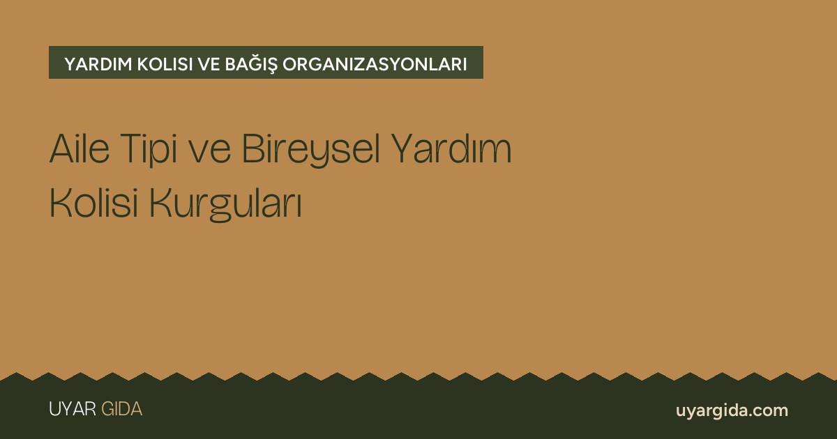 Aile Tipi ve Bireysel Yardım Kolisi Kurguları