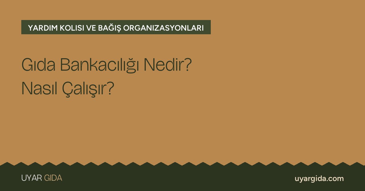 Gıda Bankacılığı Nedir? Nasıl Çalışır?