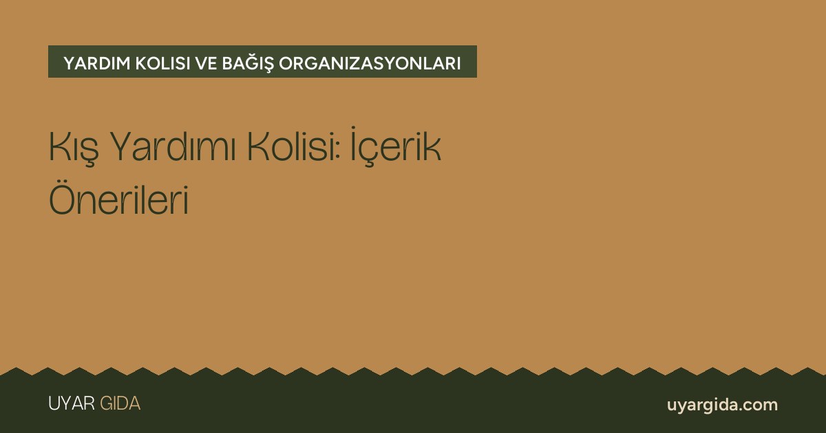 Kış Yardımı Kolisi: İçerik Önerileri