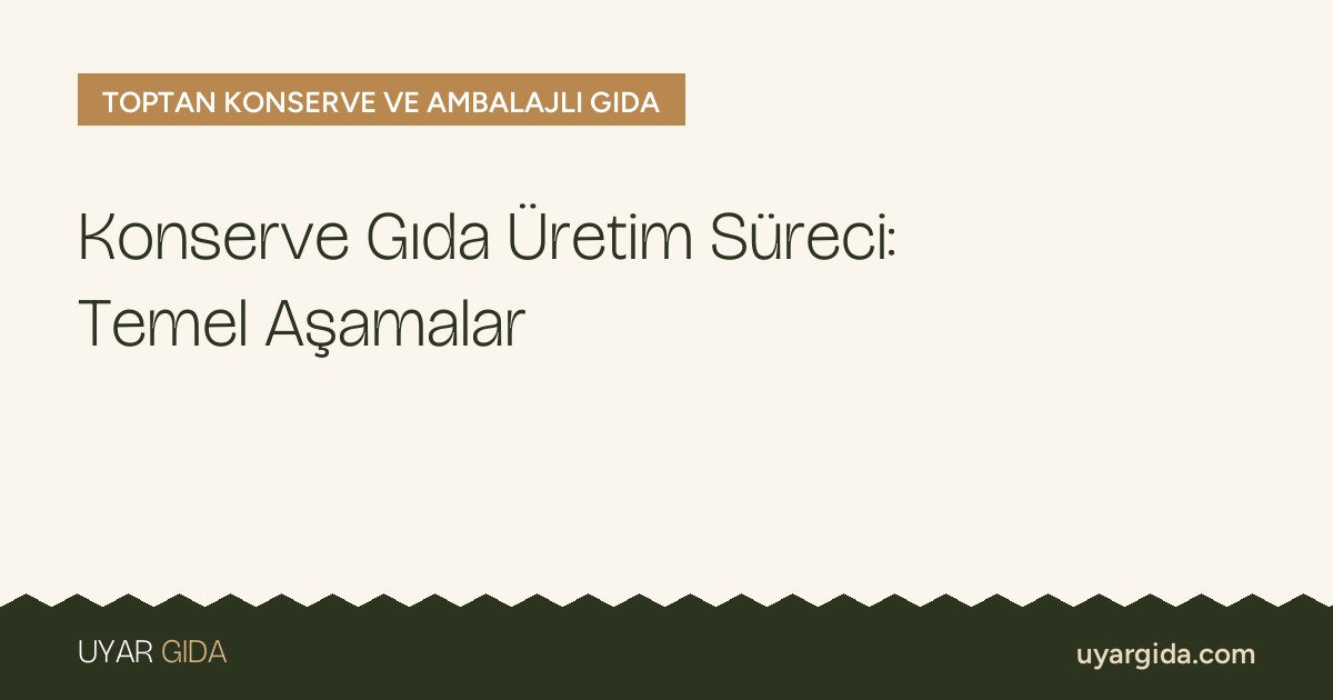 Konserve Gıda Üretim Süreci: Temel Aşamalar