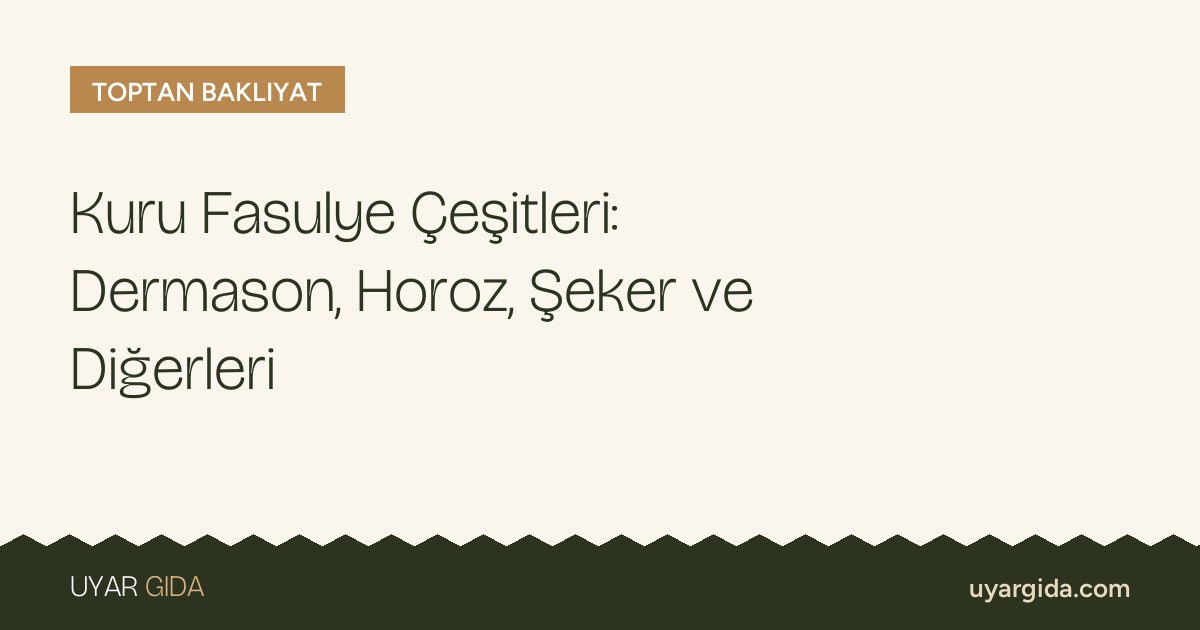 Kuru Fasulye Çeşitleri: Dermason, Horoz, Şeker ve Diğerleri