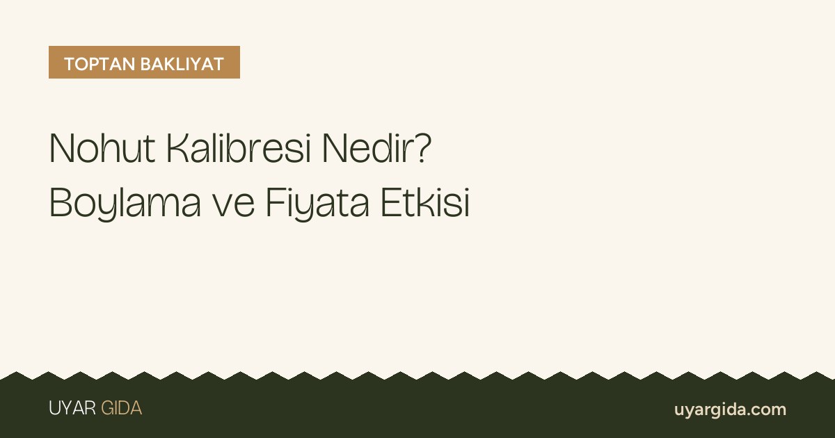 Nohut Kalibresi Nedir? Boylama ve Fiyata Etkisi