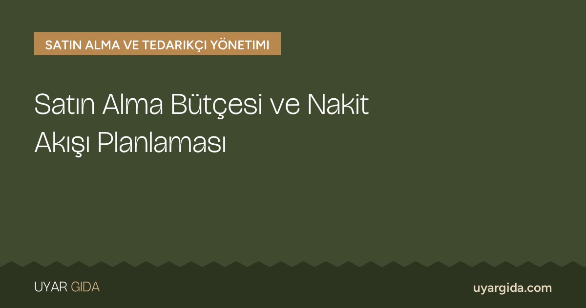 Satın Alma Bütçesi ve Nakit Akışı Planlaması