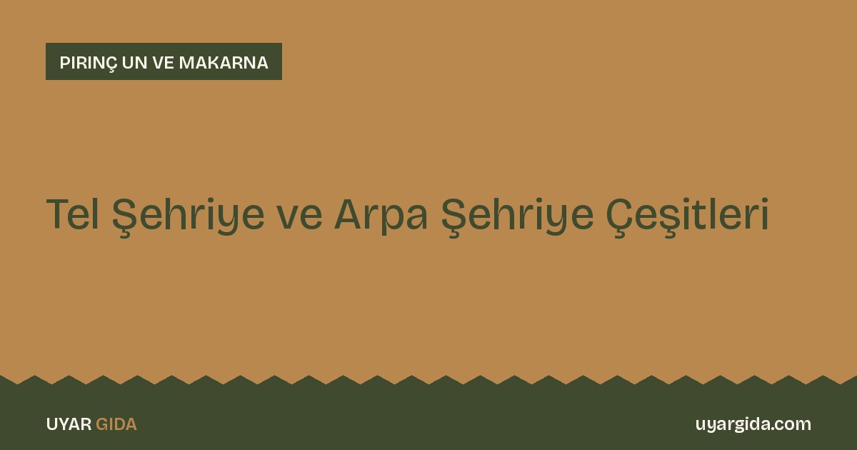 Tel Şehriye ve Arpa Şehriye Çeşitleri