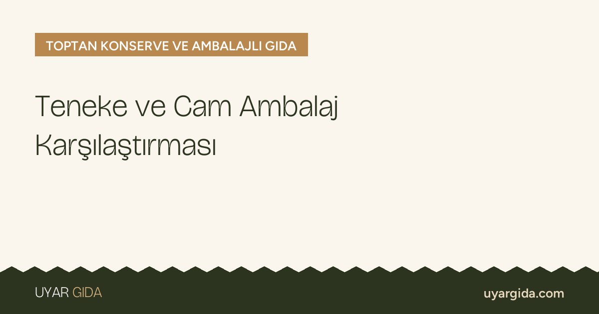 Teneke ve Cam Ambalaj Karşılaştırması