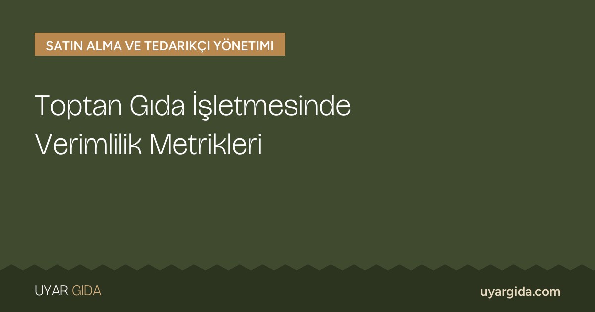 Toptan Gıda İşletmesinde Verimlilik Metrikleri