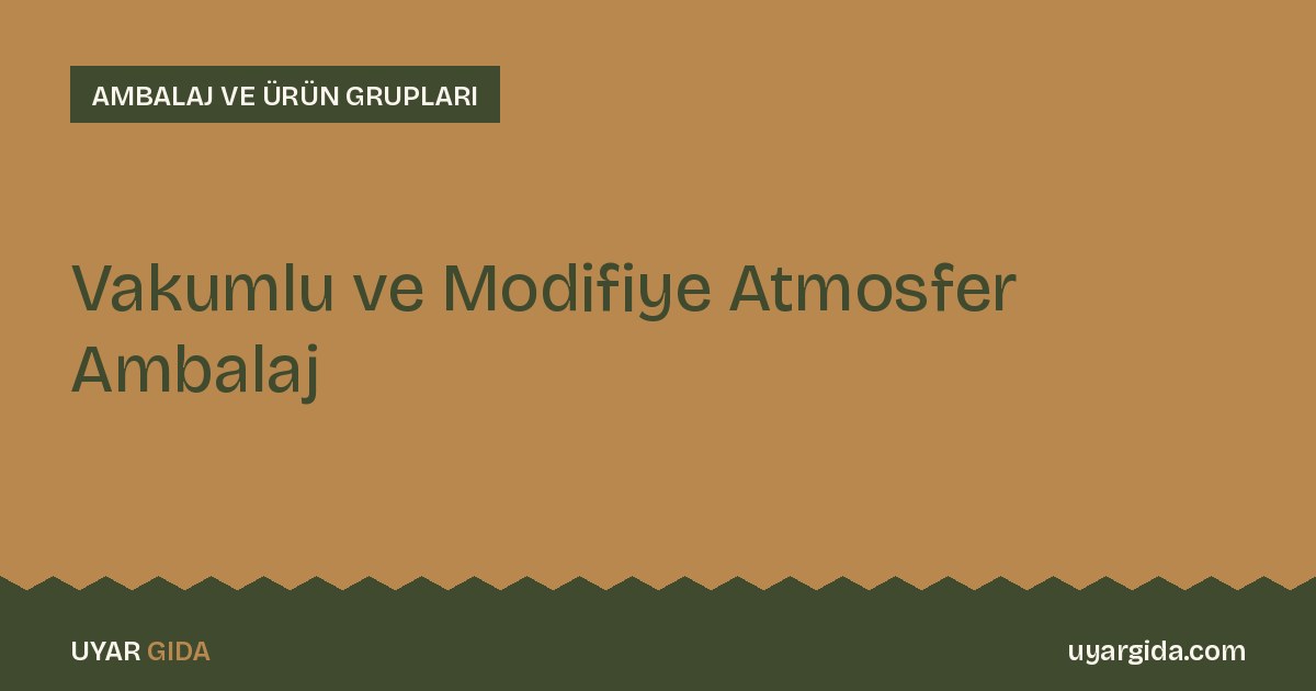 Vakumlu ve Modifiye Atmosfer Ambalaj