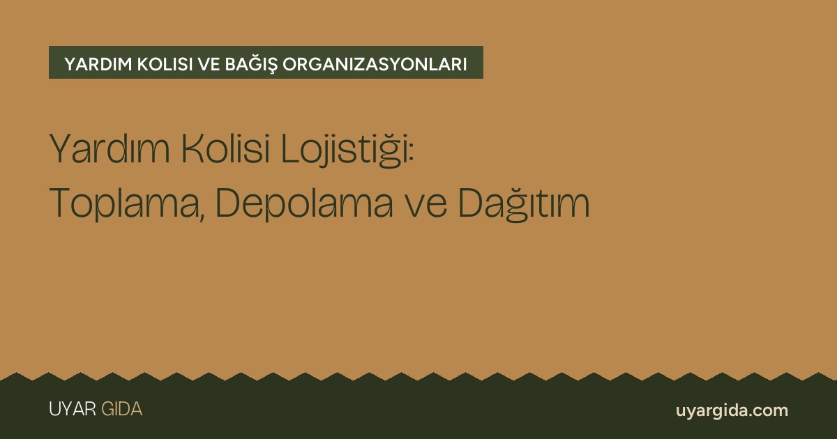 Yardım Kolisi Lojistiği: Toplama, Depolama ve Dağıtım