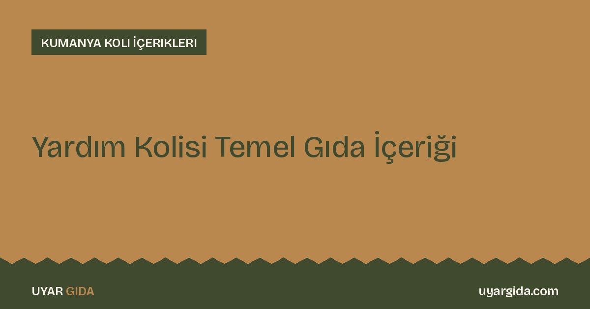 Yardım Kolisi Temel Gıda İçeriği